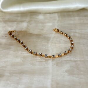 Vintage 60s tennis bracelet delicate gold pastel blue